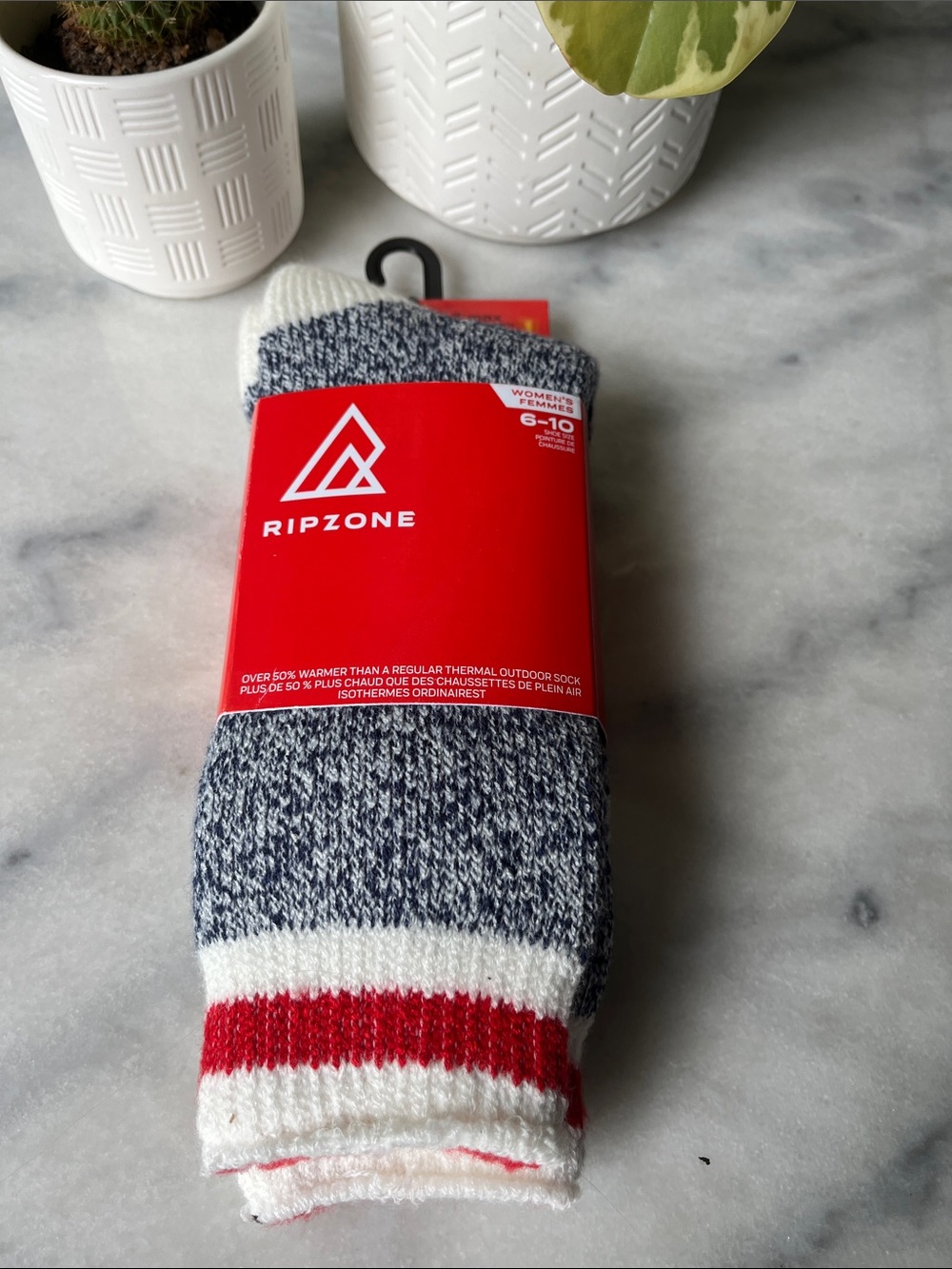 New Women's Ripzone Thermal Socks with Red Stripe